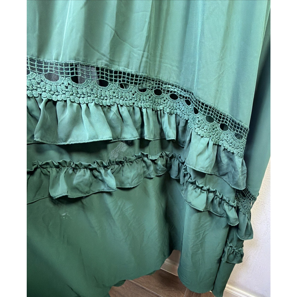 Baltic Born XXL Victorian bohemian western renaissance Green crochet Maxi Dress - Picture 8 of 13